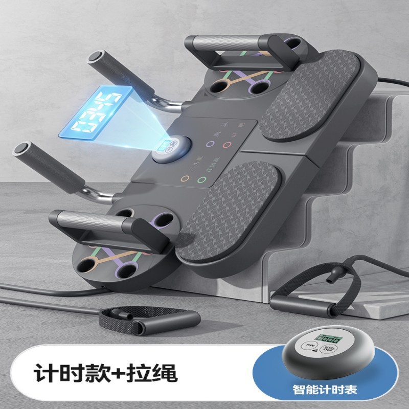 [크로노그래프 블랙 + 텐션 로프] 다기능 푸시업 보드