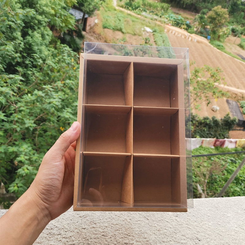 Estilo coreano simple 6-Grain 9-Grain mini pan mousse pastel caja de embalaje yema de huevo pastelería crujiente Jiugongge caja de regalo