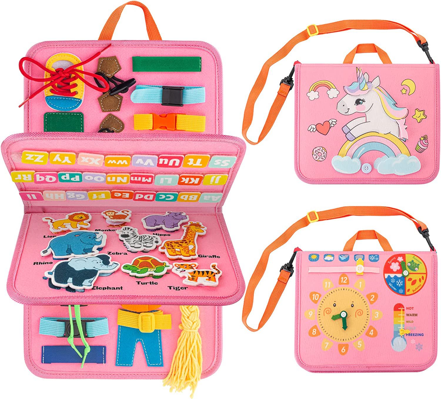 Bandolera con página rosa; 45x28