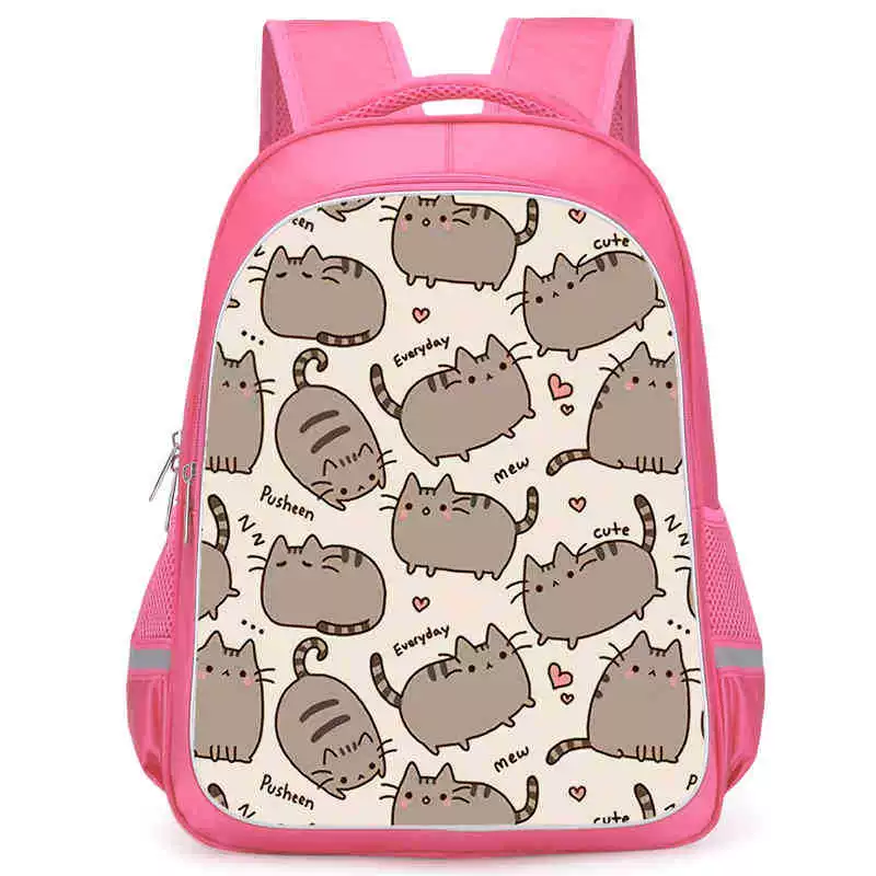 Рюкзак учебный Pusheen Fat Jimao с принтом периферийного типа, через стекло, зарубежная торговля, школьный рюкзак