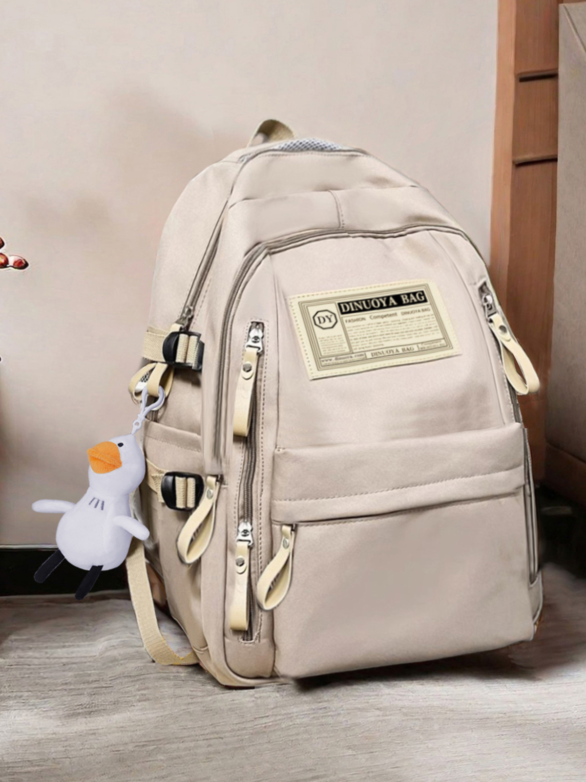 Estudiante de secundaria, niña, estilo coreano casual simple, gran capacidad, escuela de primaria de grado 3-6, mochila ligera de color sólido