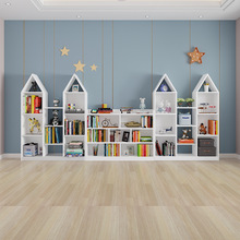 儿童书架绘本架玩具二合一收纳架城堡实木书柜组合一体落地收纳柜