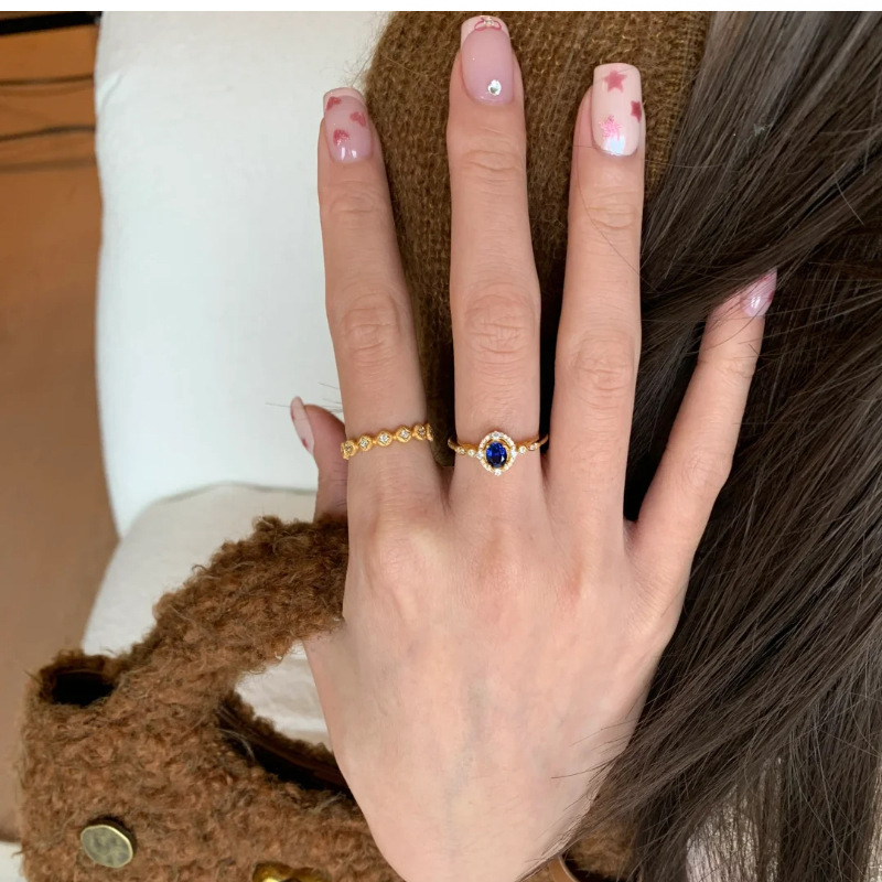 Royalblaue Zirkonia Designer Ringe Für Damen Eleganter Schmuck_voghion.com