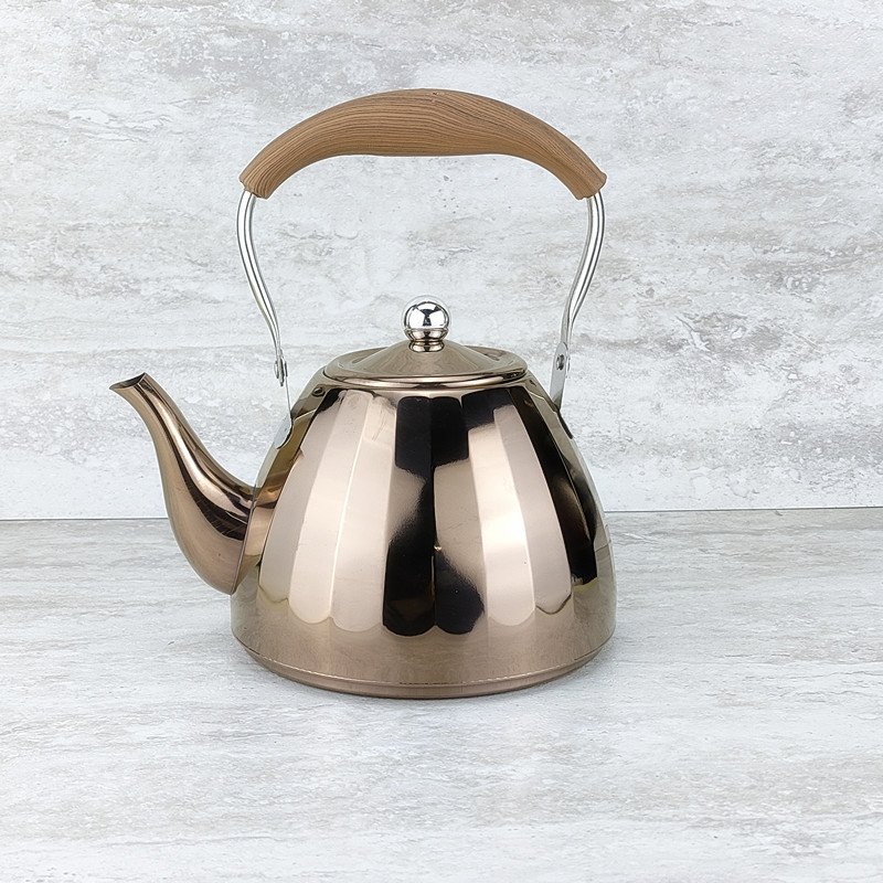 Tetera de acero inoxidable con estilo bohemio, ideal para té y restaurantes