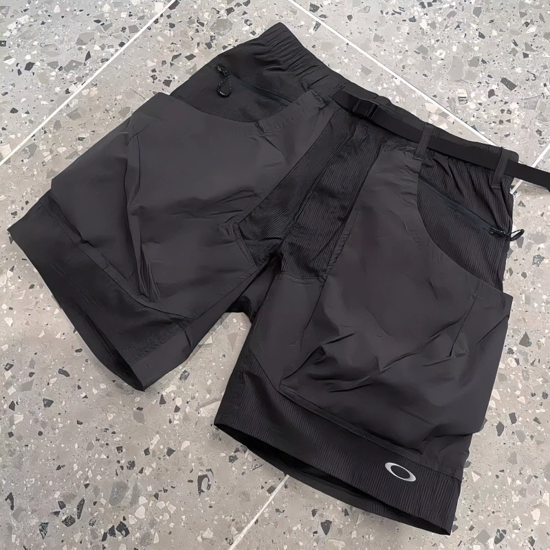 Vintage O Буквы большие карманные функциональные шорты 2024 Американский десантник пустая почва vibe ветроукороченные брюки