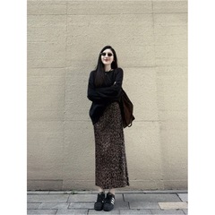 法式复古减龄气质软糯慵懒毛衣女2025早秋新款宽松显瘦百搭半身裙