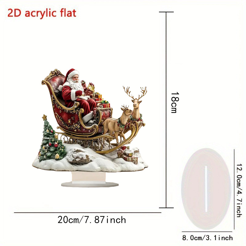 Transfronterizo acrílico 2D Navidad Snow House Santa Claus reno muñeco de nieve decoración de mesa