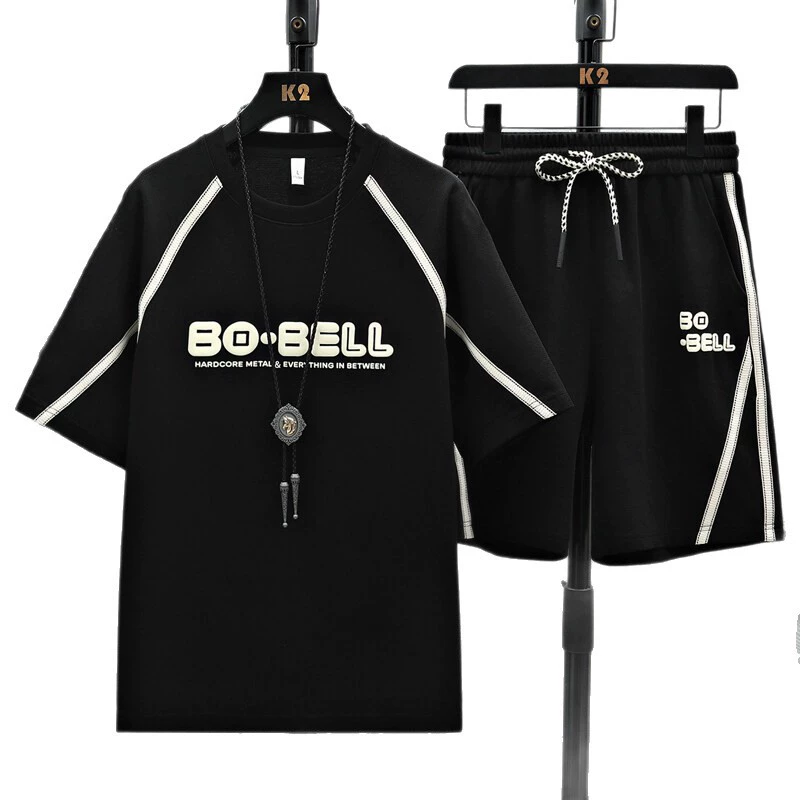 Шорты с короткими рукавами для папы среднего возраста, мужской летний модный комплект, летняя повседневная спортивная одежда для бега