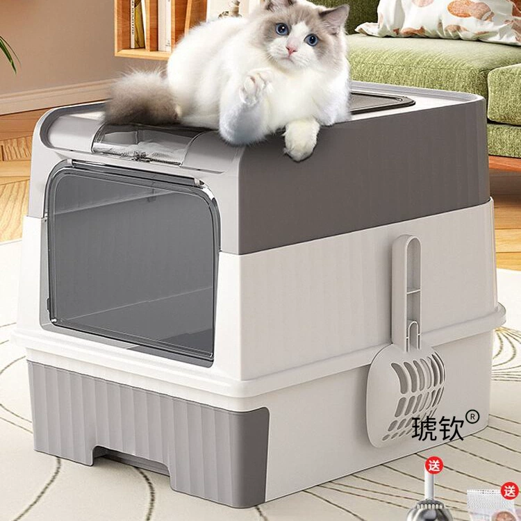 Полностью закрытый кошачий туалет, очень большой кошачий туалет, кошачий туалет с дезодорантом, встроенная клетка для кошек, кошачий туалет с защитой от брызг.