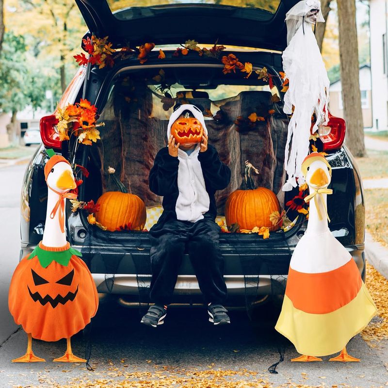 クロスボーダーポーチグース服ハロウィンカボチャセット23インチグース屋外中庭芝生アート装飾用|undefined