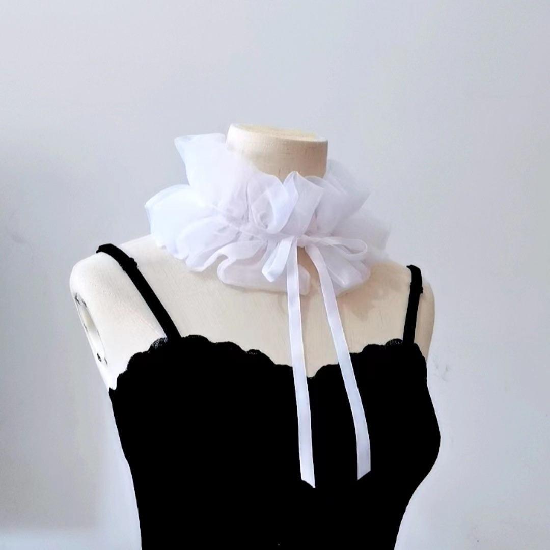 Palacio fotografía escenario foto retro collar falso accesorios decorativos organza malla mujer rafia solapa