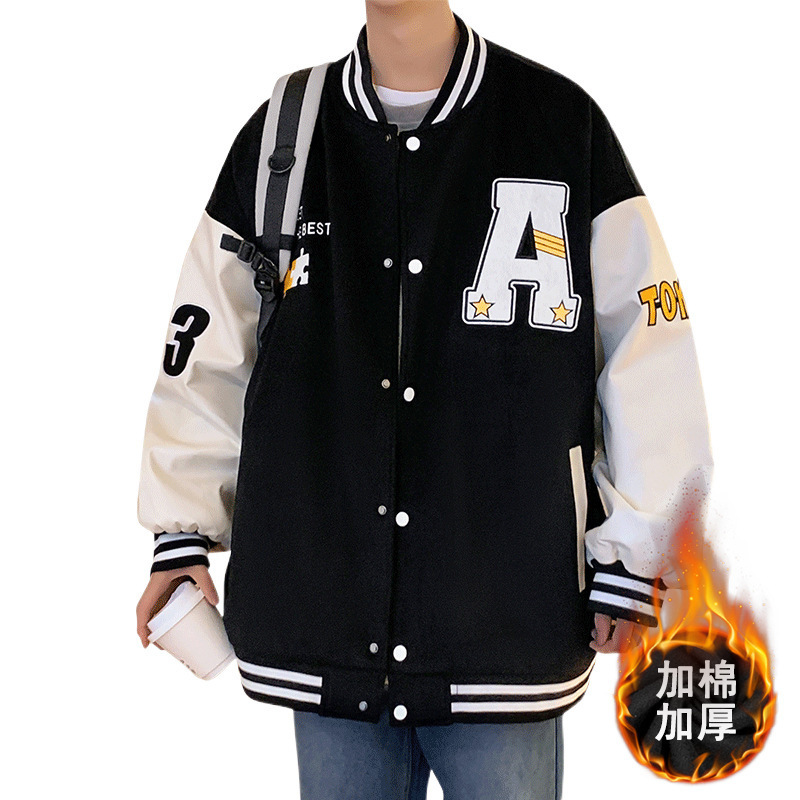Vintage americano bordado chaqueta de béisbol chaqueta de moda masculina callejera suelta pareja chaqueta casual jh22120 image 5