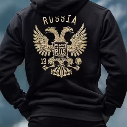 Embroidered Sweatshirt, Thickened and Fleece-Lined, Sporty Russian Style, Unisex, Loose Fit, Zip-Up, Long Sleeves, Popular for Export, Cross-Border Amazon Embroidered Sweatshirt, Thickened and Fleece-Lined, Sporty Russian Style, Unisex, Loose Fit, Zip-Up, Long Sleeves, Popular for Export, Cross-Border Amazon