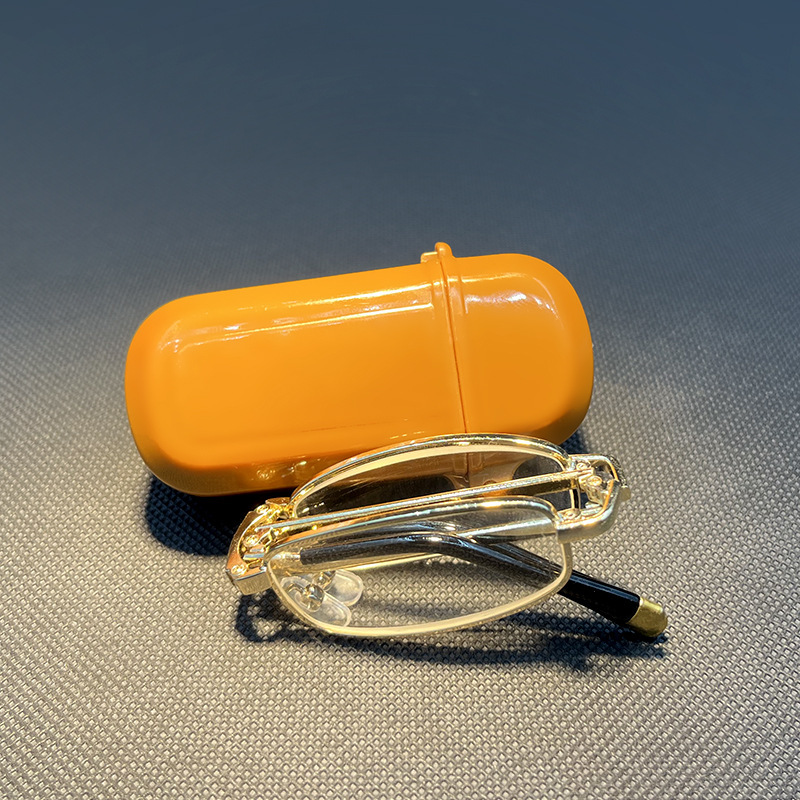 Moda de alta calidad gafas de edad media y vieja lente de alta definición anti-luz azul pequeño vidrio portátil plegable gafas de edad