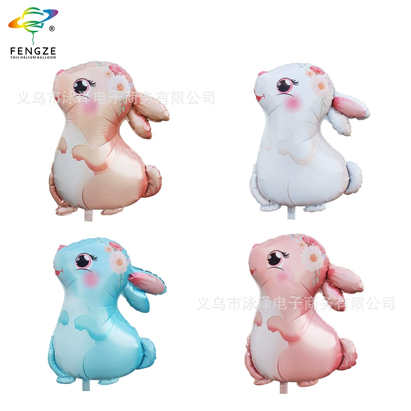 Новый воздушный шар с кроликом из алюминиевой пленки, маленький белый кролик Sunseeker Moon Rabbit DBCY, плавающий космический шар