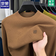 罗蒙针织衫男士春秋款保暖衫圆领薄款毛衣男长袖t恤线衣打底衫男