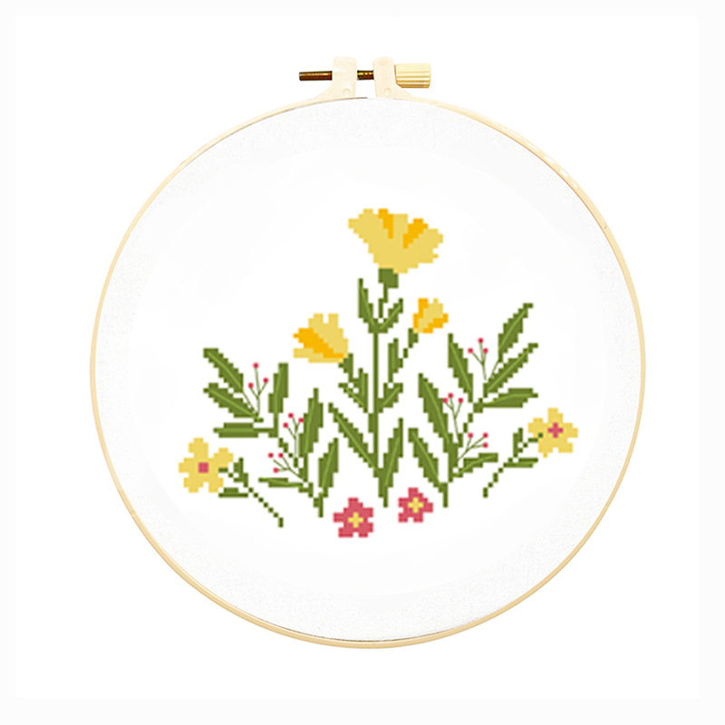 Bordado hecho a mano material de bricolaje paquete animal pequeño tamaño Cruz puntada colgante pintura flor principiante niños estudiante bolsa práctica