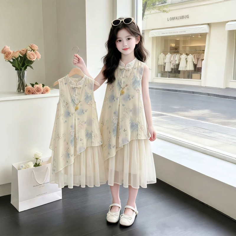 Girls' Chinese-Style Dress Summer 2026 New Model Children's Hanfu Dress for Older Girls Summer Outfit New Chinese-Style Qipao Dress Girls' Chinese-Style Dress Summer 2026 New Model Children's Hanfu Dress for Older Girls Summer Outfit New Chinese-Style Qipao Dress