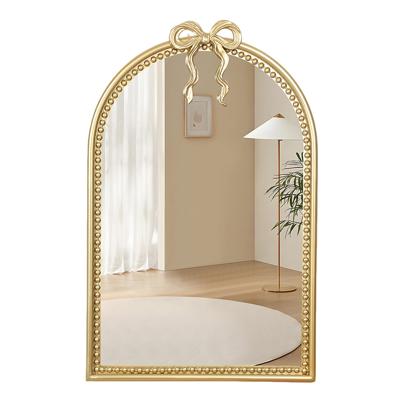 Simple American-Style Light Luxury Decorative Wall-Mounted Mirror for Bathroom, Entrance, and Dining Room with Round Sun Glass Mosaic