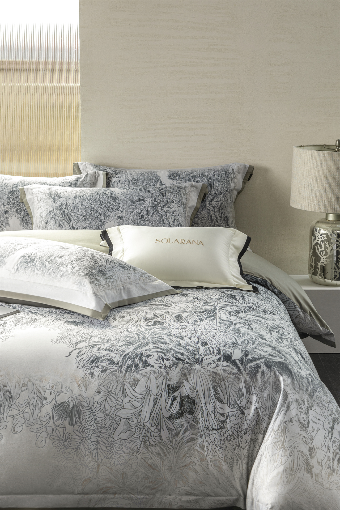 Conjunto de cama 4 peças em algodão elegante para homem_voghion.com