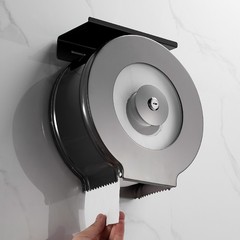 衛生間不鏽鋼大捲紙架廁紙架大捲紙盒浴室紙巾架免打孔大盤紙巾盒