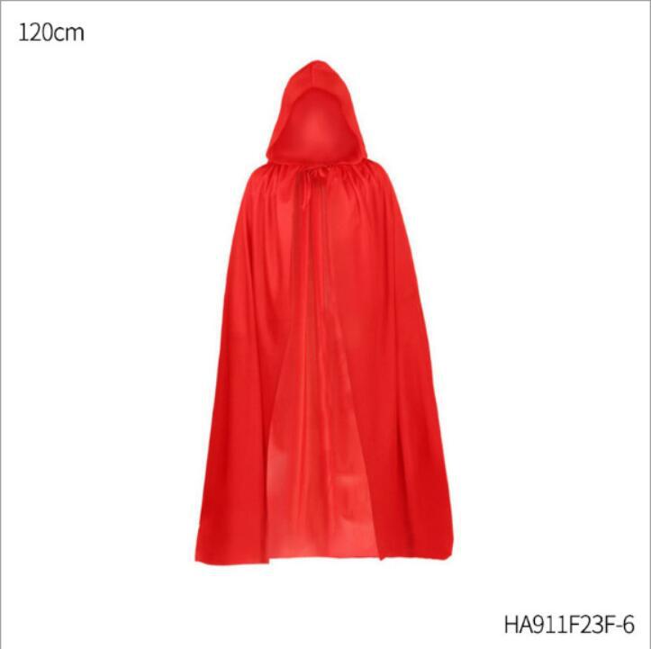 Capa de Halloween Accesorios de disfraces de maquillaje para adultos para niños Capa de muerte de cuello alto de cara roja y negra