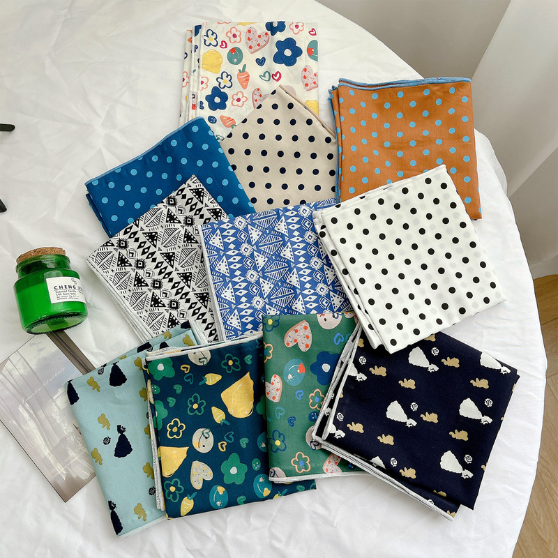 55 Small Square Scarf Women's Korean-style All-match Decorative Scarf Floral Small Silk Scarf Matching Shirt Fashion Head Scarf Neck Protection Scarf