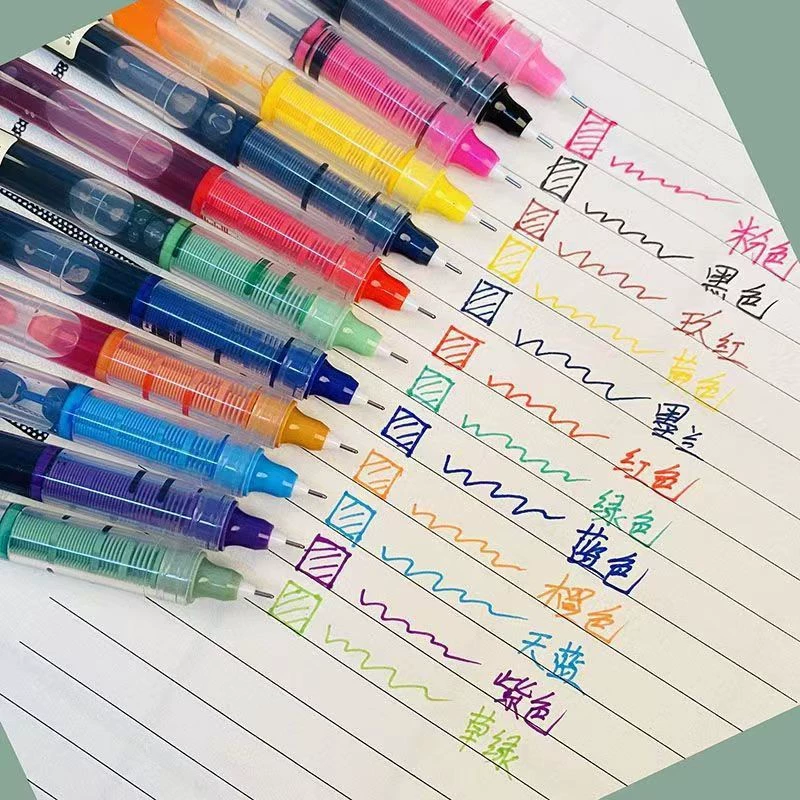 Rollerball quick dry rollerball pen for elementary school students, 12 colors, 0.5mm