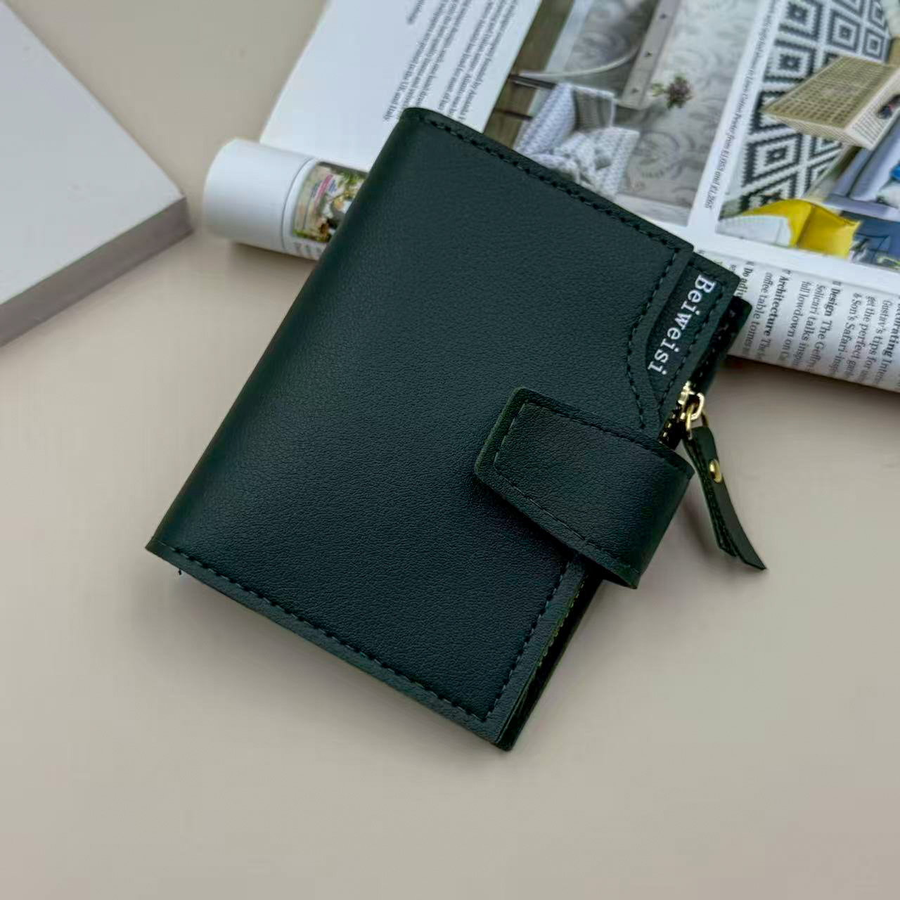 Cartera directa transfronteriza de damas, cartera de tarjetas plegables, cartera multifuncional, cartera de tarjetas, cartera de hebilla caliente de Amazon