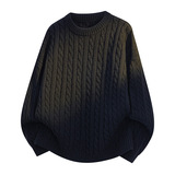 2026秋冬新款运动风青少年宽松圆领套头加厚保暖可机洗针织毛衫，男装针织衫/毛衣，星座614