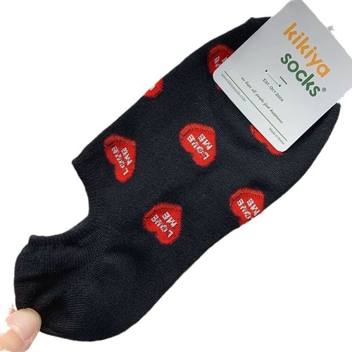 Women's Summer Thin Short Socks, Versatile with Heart Letters, Non-Slip, Low-Cut Crew Socks from Zhuji