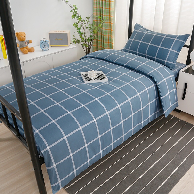 Juego de algodón de tres piezas para dormitorio de estudiantes, juego de seis piezas de algodón puro, funda de edredón, litera, kit de dormitorio, compra al por mayor