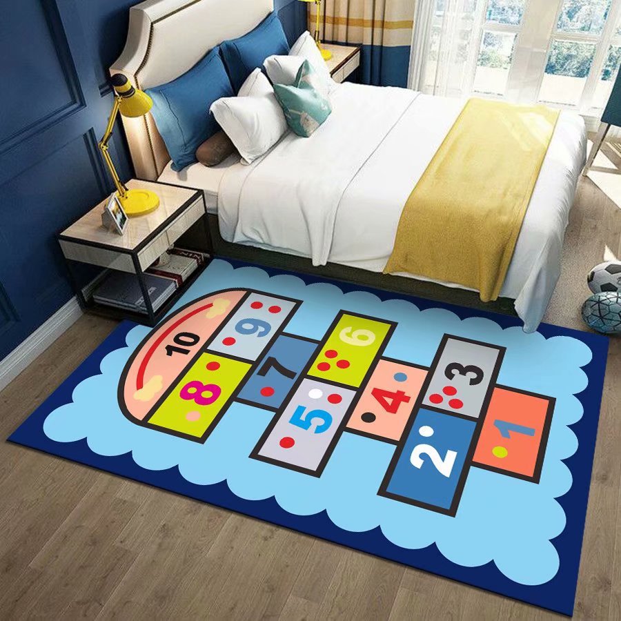 Alfombra para niños juego de rompecabezas tablero de ajedrez rejilla rayuela alfombra de piso dormitorio de dibujos animados tatami ventana Bahía creativa manta de noche