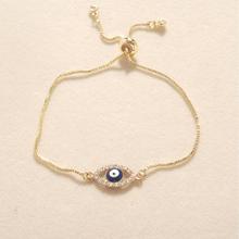 跨境外贸简约时尚空心眼睛恶魔之眼抽拉可调节手链女地摊夜市代发
