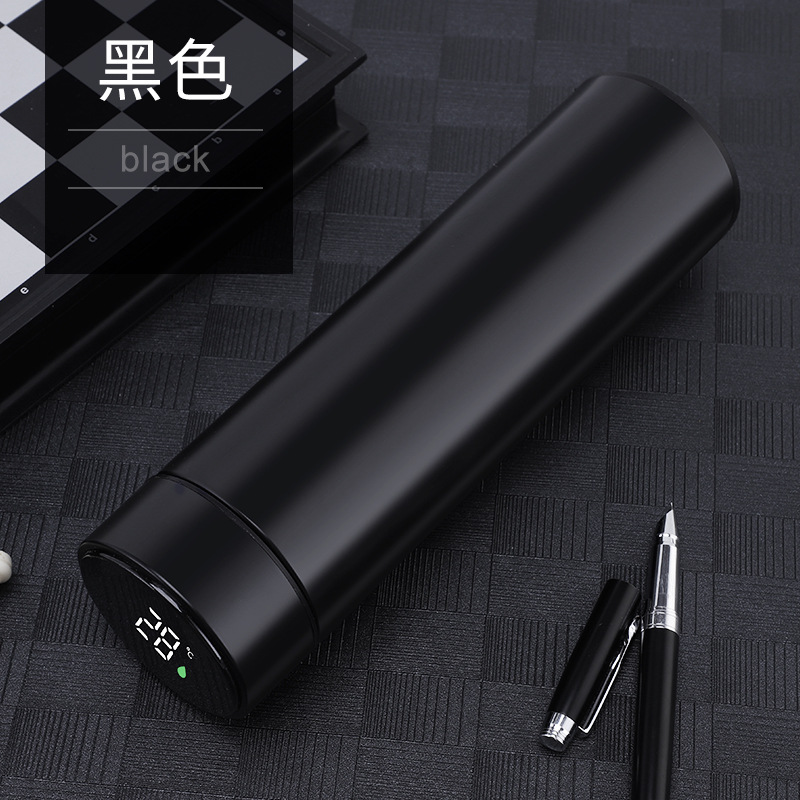 Negocio de acero inoxidable inteligente taza de aislamiento térmico Oficina taza recta hombres y mujeres publicidad regalo taza de agua personalización al por mayor