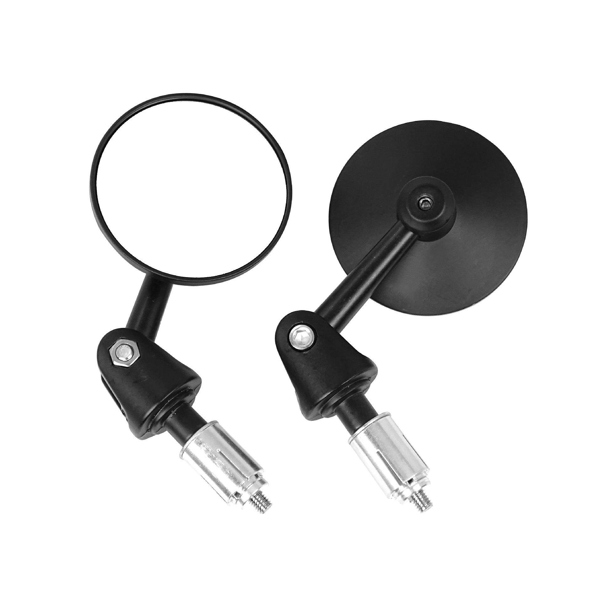 Motorcycle Retro Modified Round Aluminum Alloy Handlebar Mirror Rearview Mirror Handlebar Modified Reflective Folding Mirror