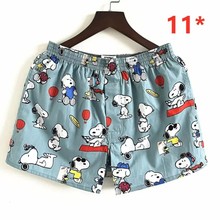 纯棉阿罗裤卡通棉布四角平角内裤居家短睡裤宽松大码动漫孖烟通