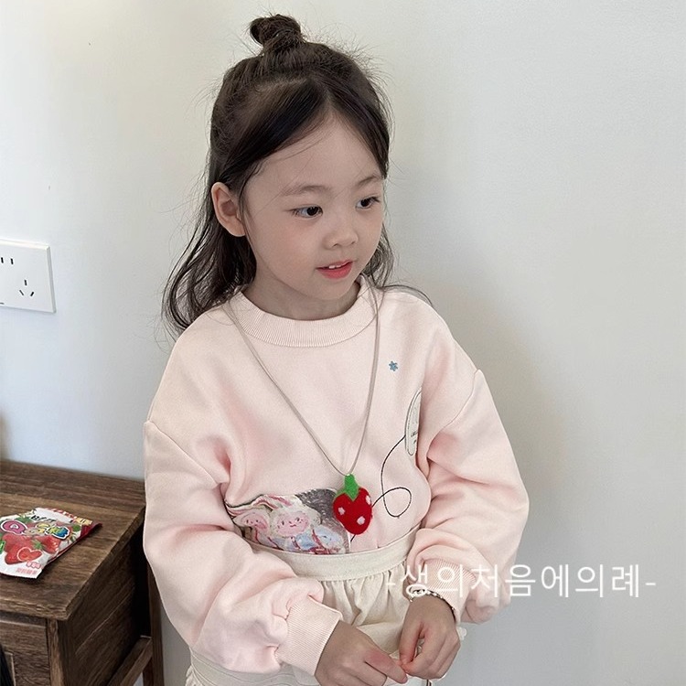 Chica Yuanqi flores de sol collar de fresas para niños exquisitos accesorios de colgar hechos a mano para niñas