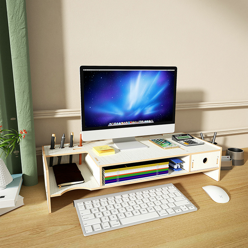 Soporte del monitor de la computadora escritorio Oficina almacenamiento cajón portátil teclado estante