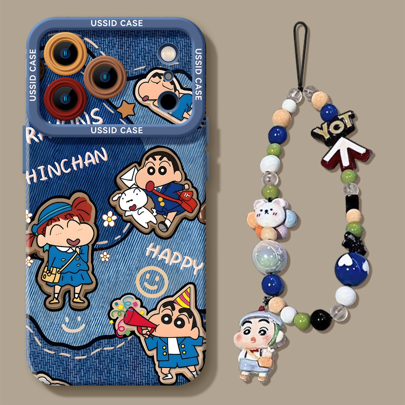 Apple 15Promax Mobile Phone Case 16Pro New Style 13 Cartoon 14 Cute Plus Denim 15Pro12 Set Anti-Slip