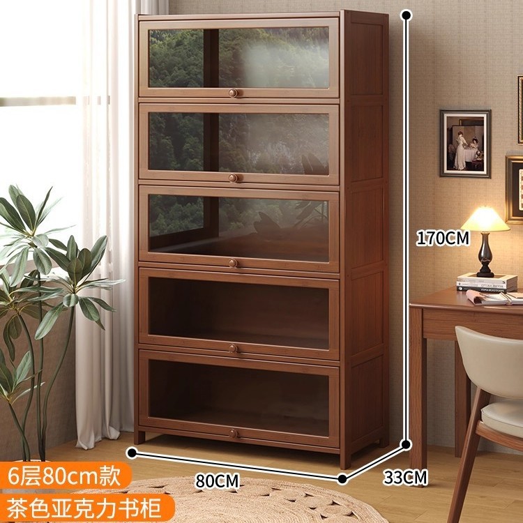 Estante de almacenamiento de estantería de piso a techo para el hogar con puerta Estante de exhibición simple moderno Estante a prueba de polvo contra la pared Estante de almacenamiento multicapa
