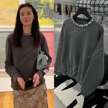 【亏清140】GG长绒棉毛圈底重工砂洗手工钉钻显瘦宽松卫衣