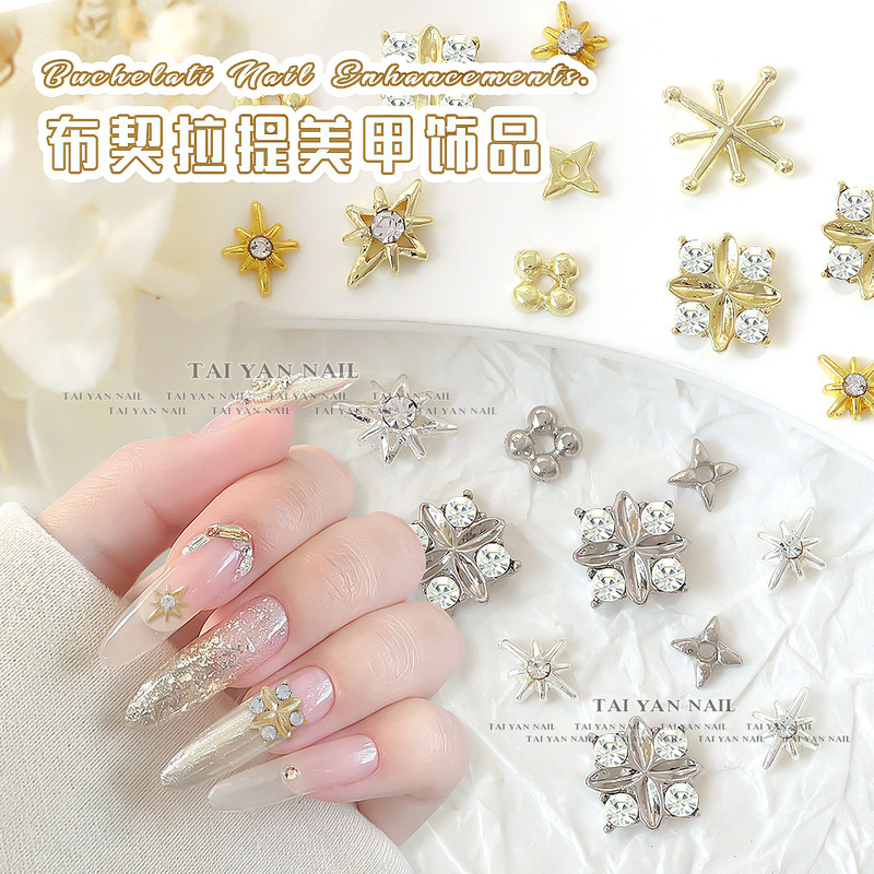New Buchelati Nail Art Alloy Vintage Gorgeous Style Jewelry Rice Character Star Nail Decoration