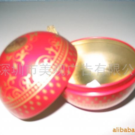 源头厂家 优惠供应精美马口铁ML-1398球形罐 圣诞糖果罐