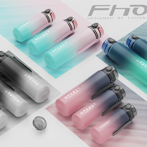 Large Capacity Sandpaper Texture High-Endurance Sports Water Bottle with Snap Lock Gradient Design, Thick and Durable, Portable Outdoor Space Cup
