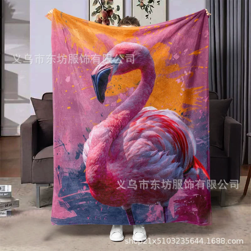 Минималистичный розовый креативный фламинго теплый и удобный универсальный фланелевый одеяло