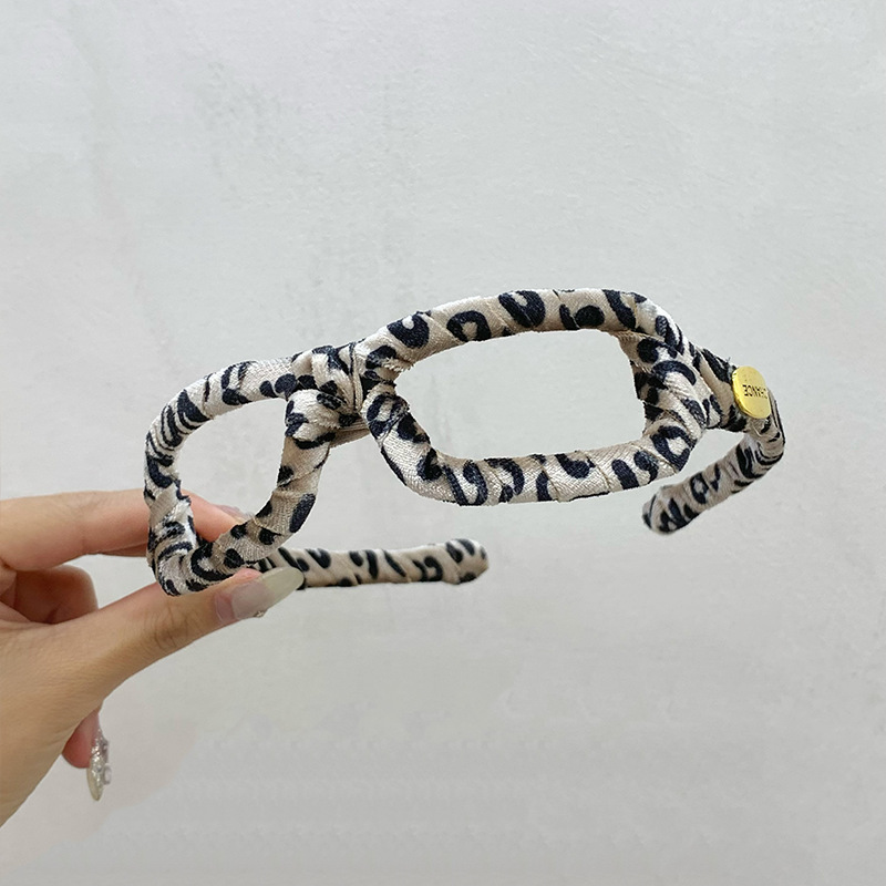 Corea del Sur Dongdaemun nuevo patrón de leopardo envuelto gafas de cabello en el diseño de estilo estilo de cabello de cabello joyas de cabello