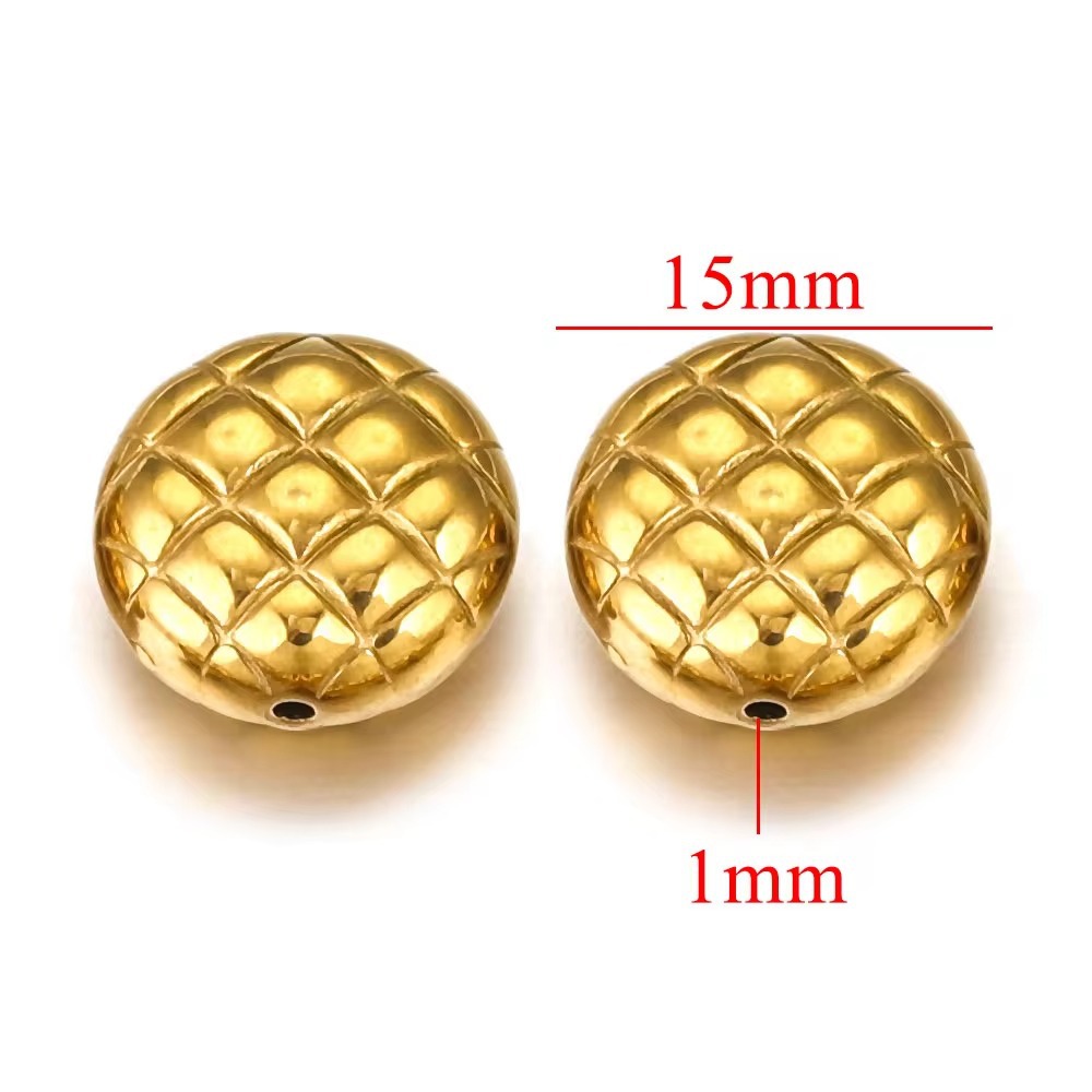 Perforación de acero inoxidable gran agujero diafragma de perlas de oro 18K colgante collar perlas DIY joyas pulseras al por mayor