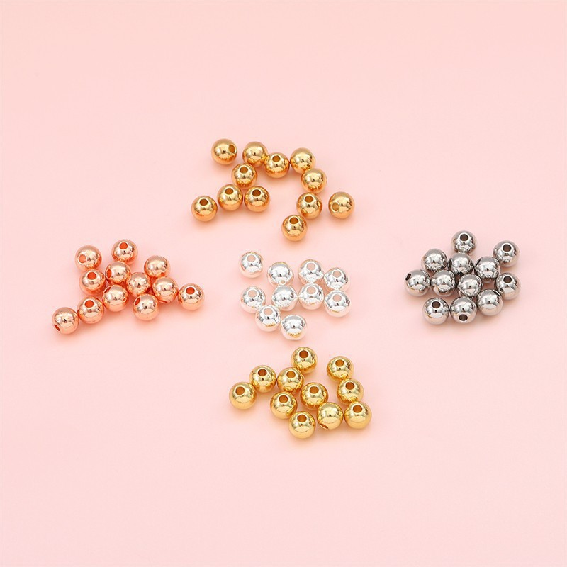 Round Pattern 100 PCS/Package 50 PCS/Package Diameter 6 Mm Hole 1~1.9mm Copper Round DIY Jewelry Accessories Beads