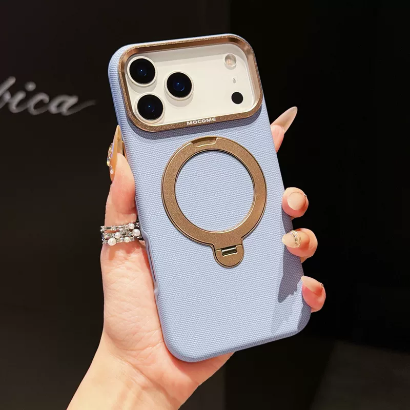 Кожаный чехол для Apple 18 Pro Max с поворотной подставкой 360° и магнитным креплением